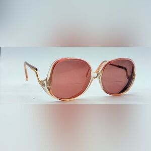 Vintage Simone Brown Blue Translucent Round Sunglasses Frames Only